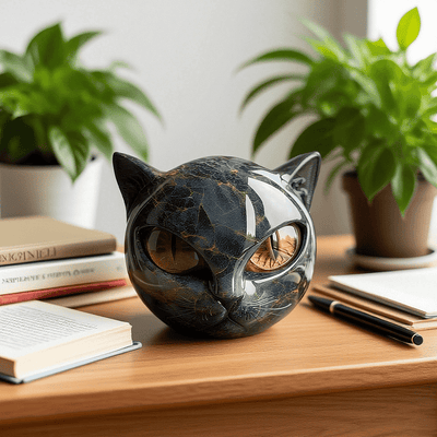 NyxCharm | Mystical Cat Head Sculpture