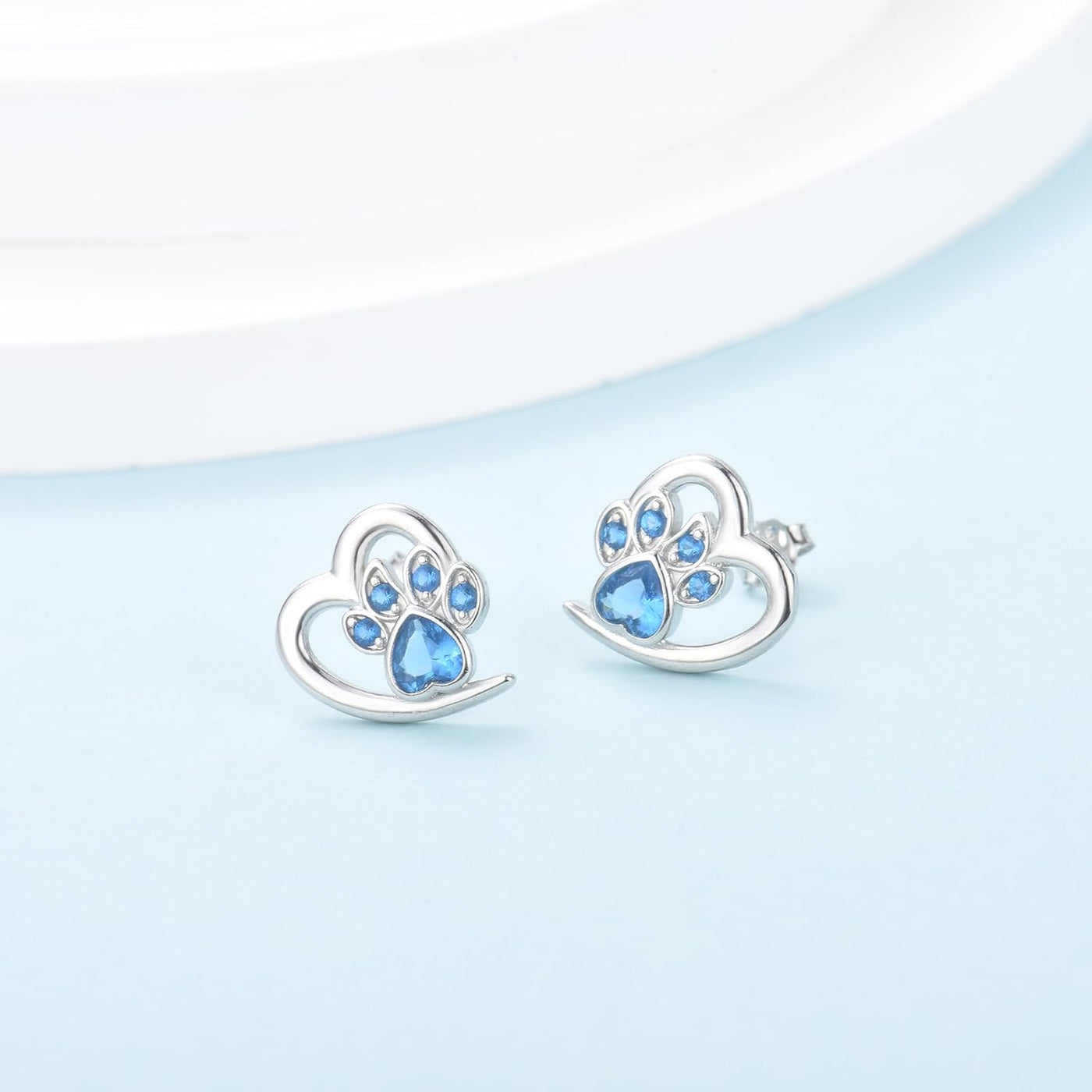 Earrings with Paw Prints & Heart – Pet Lover Jewelry
