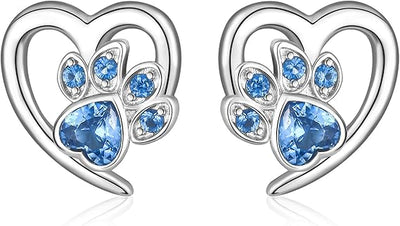 Earrings with Paw Prints & Heart – Pet Lover Jewelry