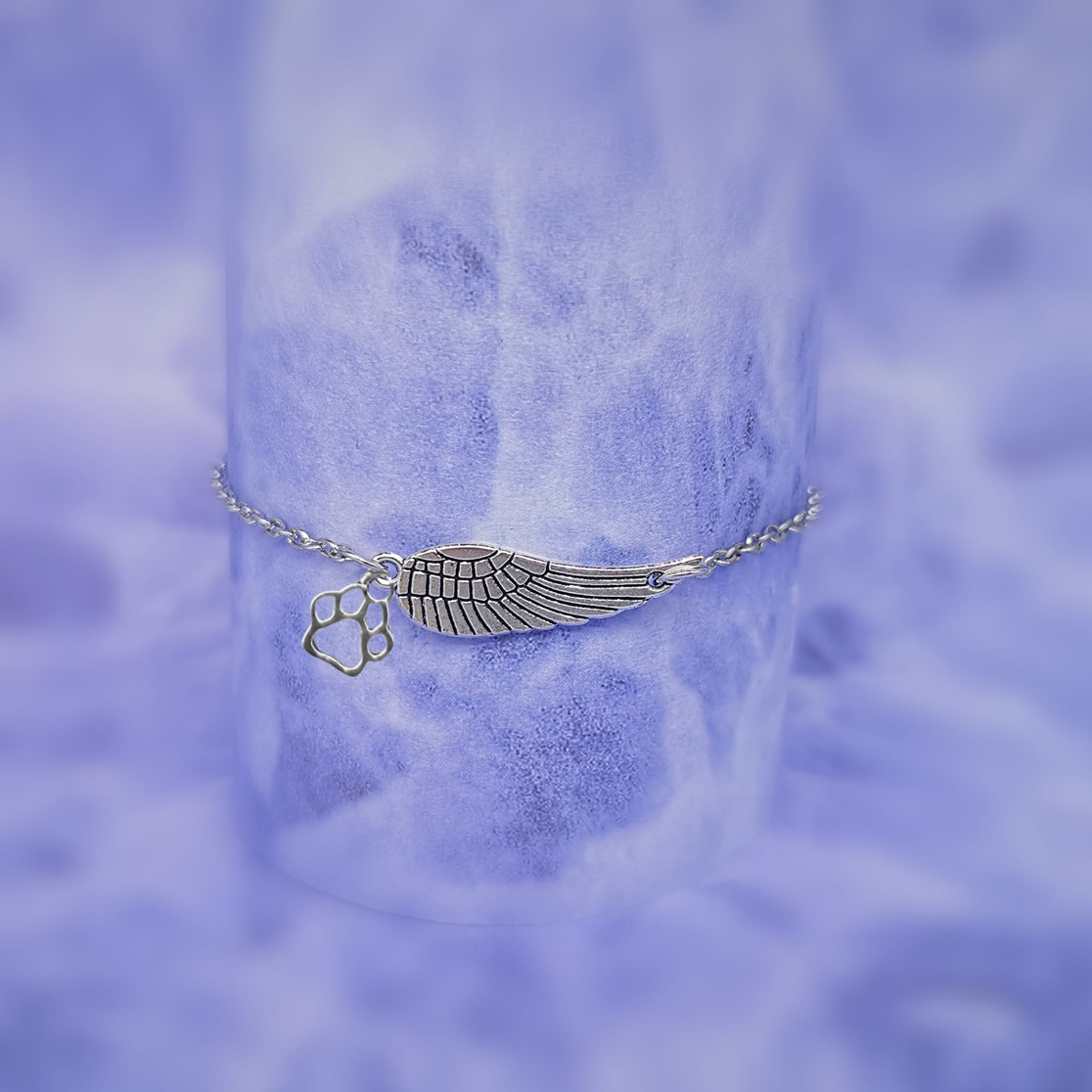 Angel Wings & Paw Print Bracelet