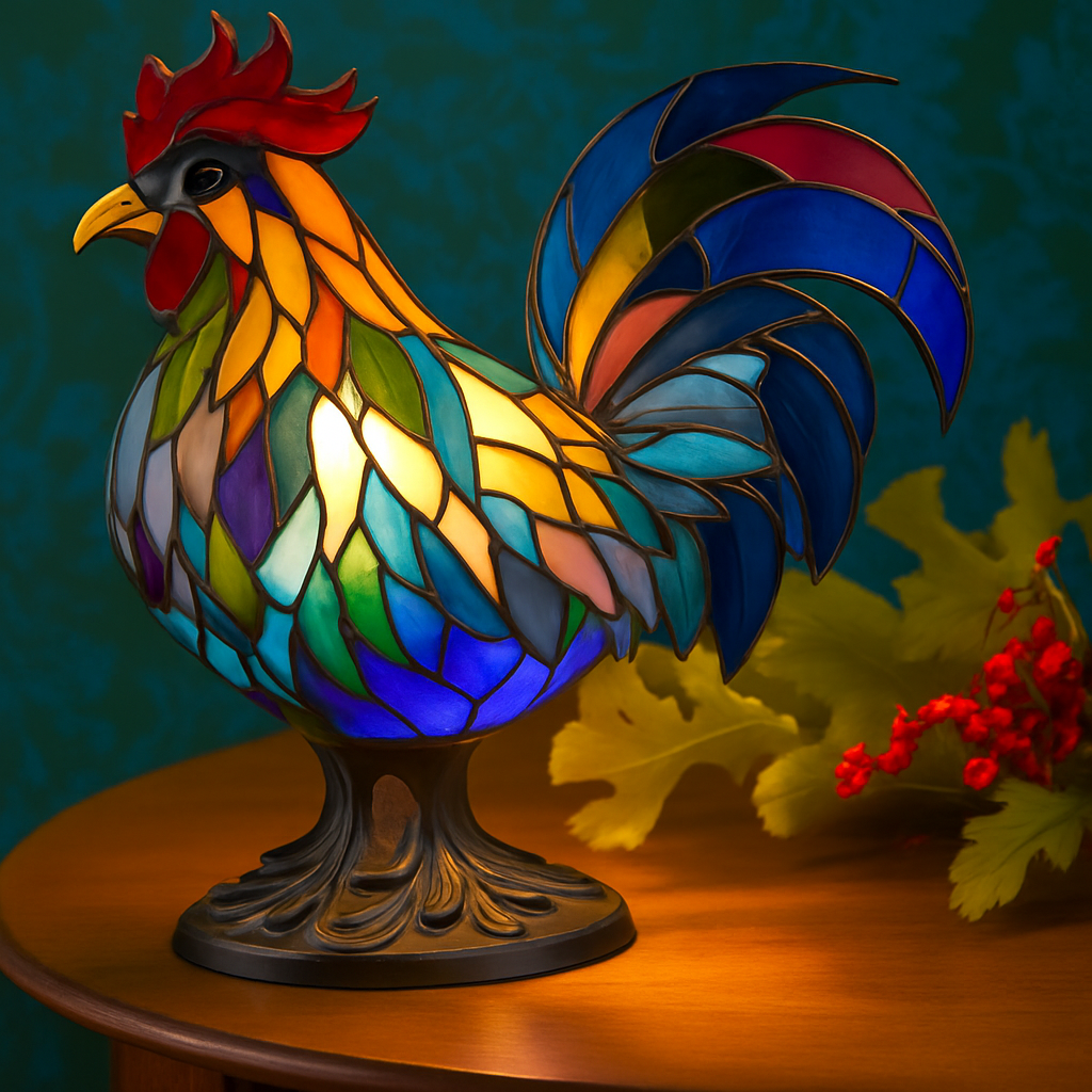 Ollie | Colorful Rooster Lamp