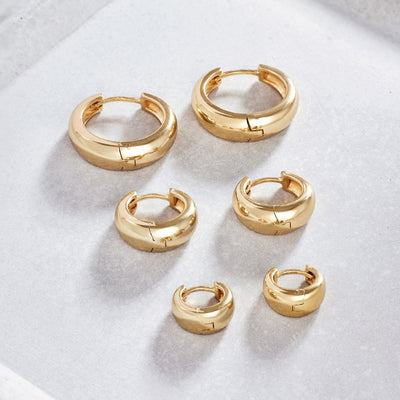 Mila – Polished Gold Mini Hoop Earrings