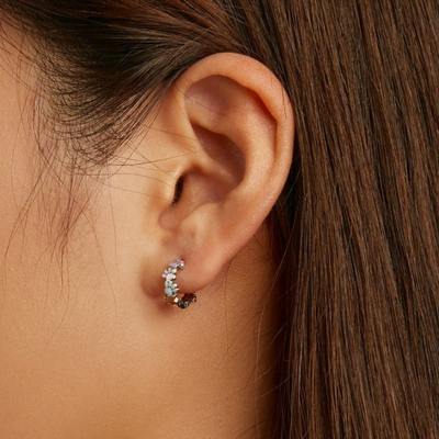 Colorful Paws Hoop Earrings made of Sterling Silver