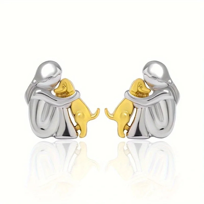 Two-Tone Hugging Earrings
