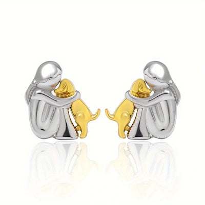 Two-Tone Hugging Earrings