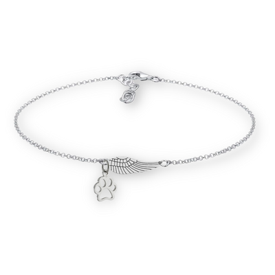 Angel Wings & Paw Print Bracelet