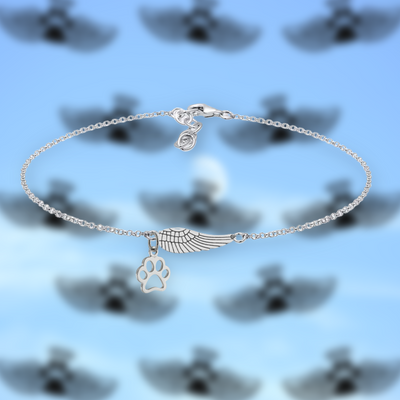 Angel Wings & Paw Print Bracelet