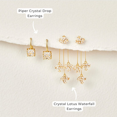Crystal Lotus Earrings