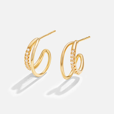 Elizabeth Crystal Double Hoop Earrings