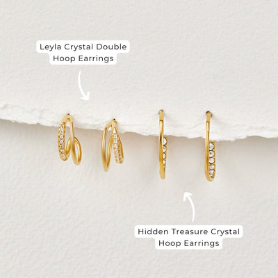 Elizabeth Crystal Double Hoop Earrings