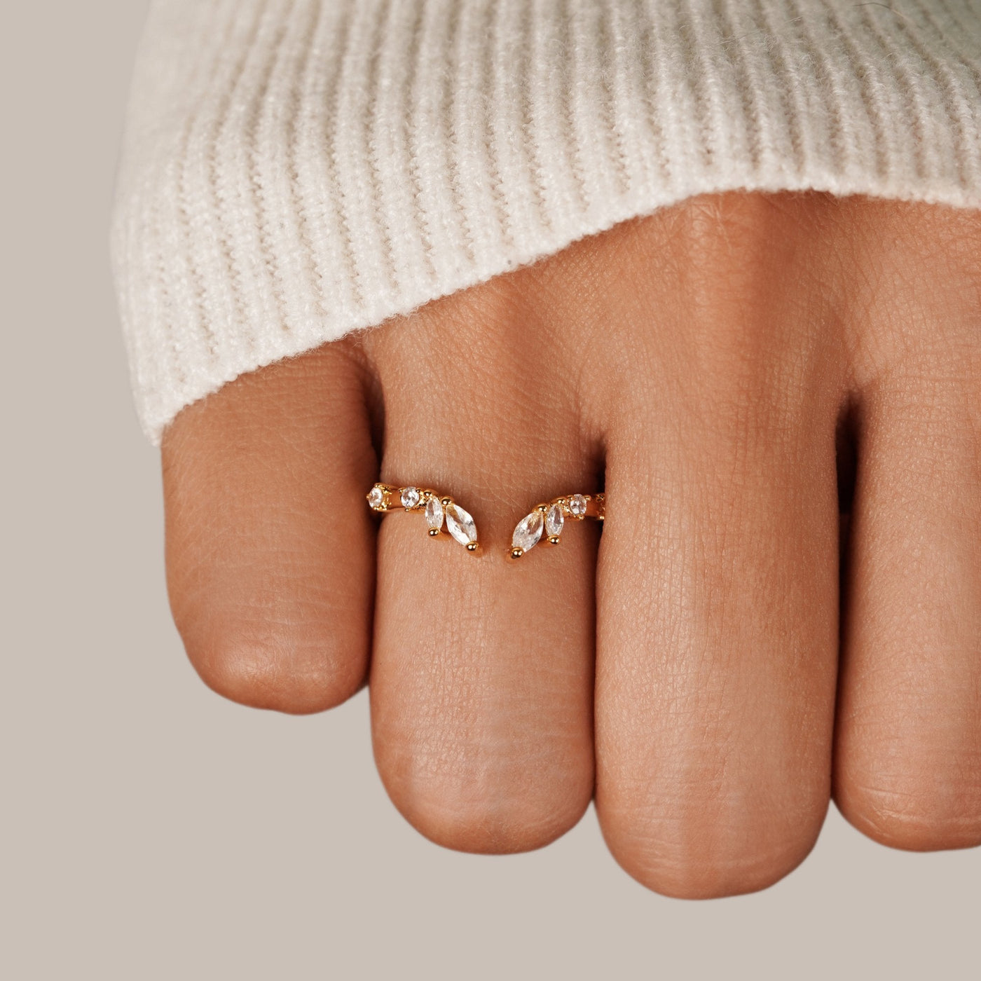 Lily Crystal Gold Ring