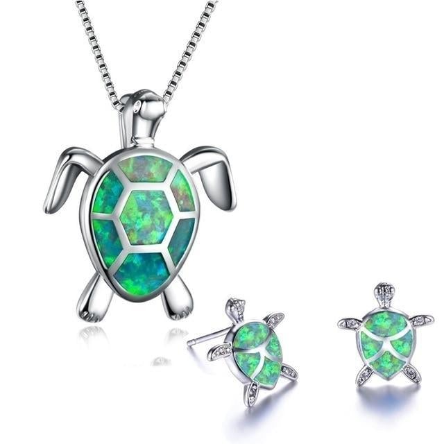 Sea Turtle Set – Necklace & Earrings